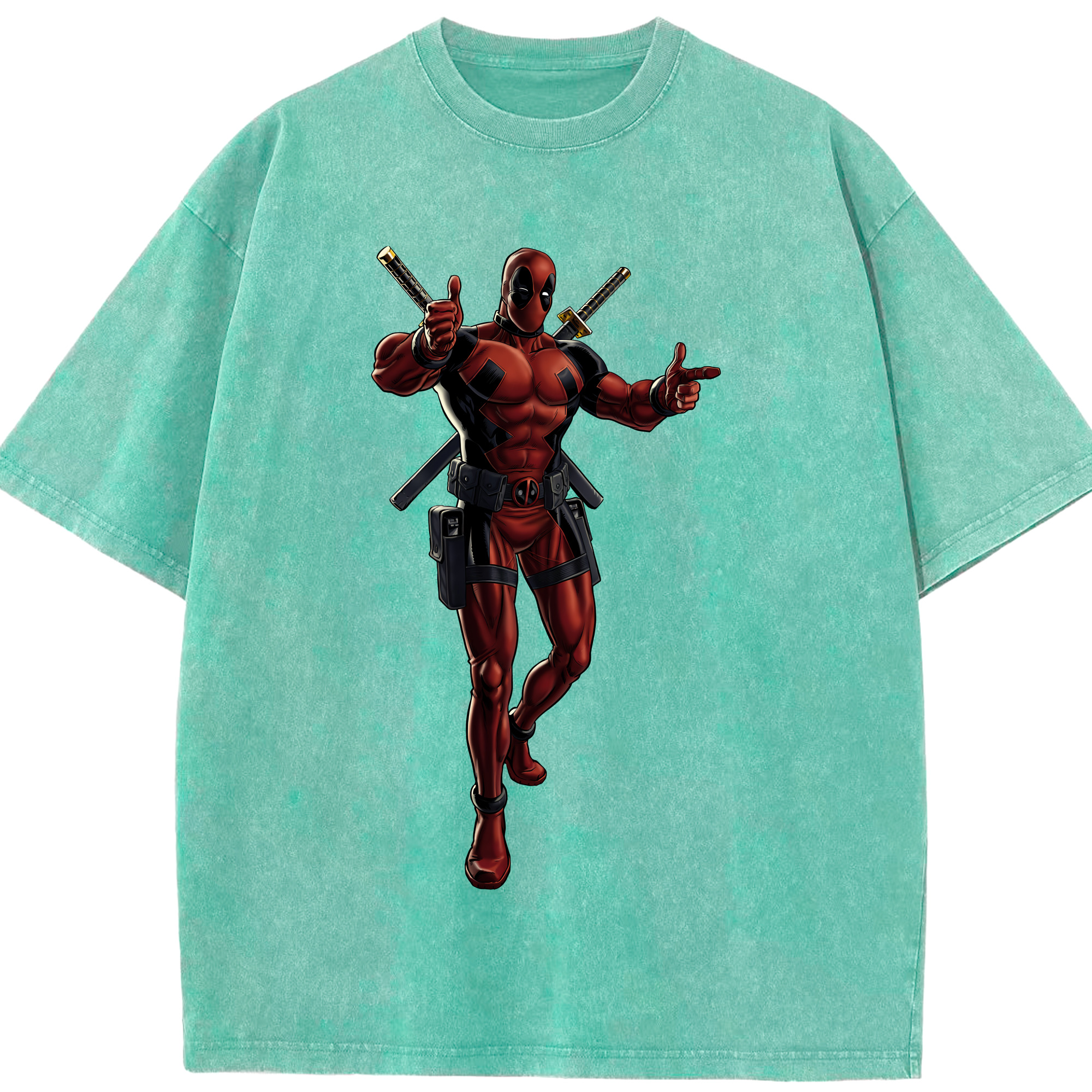 （画像用） Deadpool デッドプール 綿100% ヴィンテージ風 半袖Tシャツ（フロントプリント）